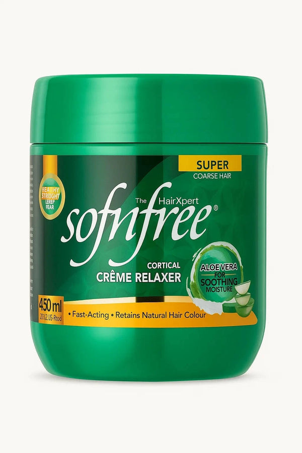 Sofn'free Cortical Crème Relaxer 450ml | Vitamin E & Aloe Milk | Silky Soft, Manageable Hair