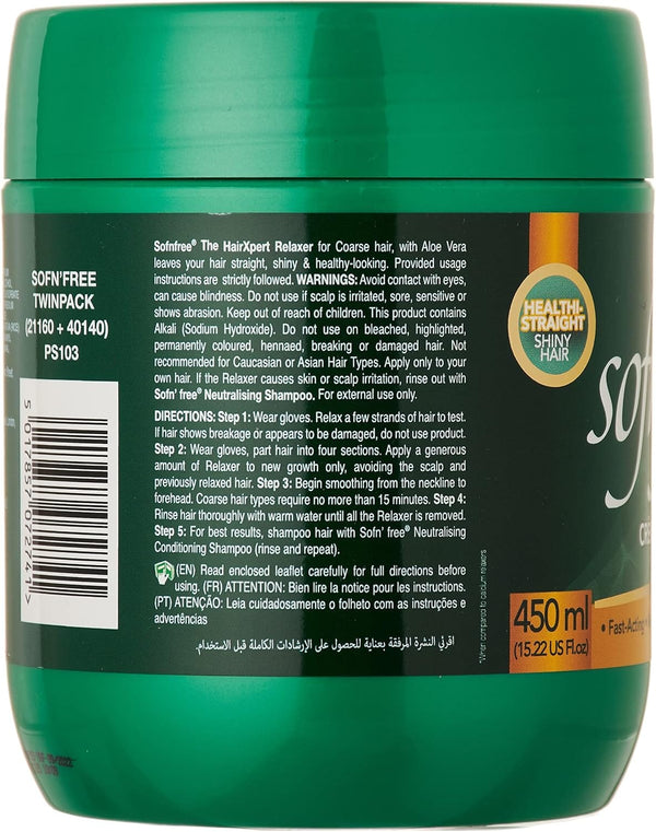 Sofn'free Cortical Crème Relaxer 450ml | Vitamin E & Aloe Milk | Silky Soft, Manageable Hair