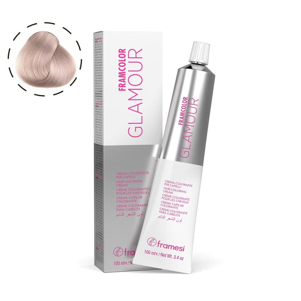 Framesi FramColor Glamour The Silver Violet Series 100ml – Permanent Silver Violet Hair Color with 100% Grey Coverage