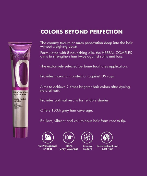 Morfose Hair Color Cream Argan Oil Special Herbal Complex (5.11 Intense Light Ash Brown) 100ml
