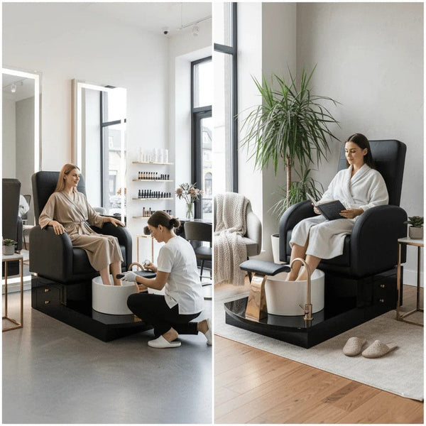 Globalstar Luxury Pedicure Spa Chair with Foot Basin – Professional Salon Chair for Nail Spa & Beauty Treatments