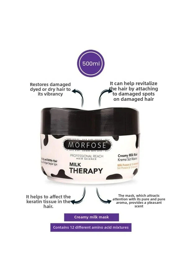 Morfose Milk Therapy Shampoo 1000ml & Hair Mask 500ml – Deep Nourishment and Repair for Dry Hair