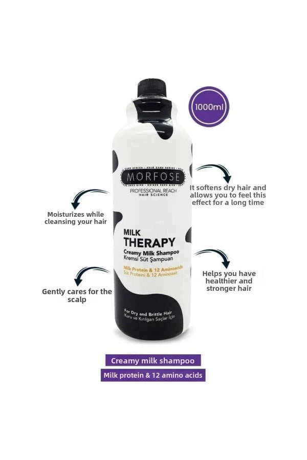 Morfose Milk Therapy Shampoo 1000ml & Hair Mask 500ml – Deep Nourishment and Repair for Dry Hair
