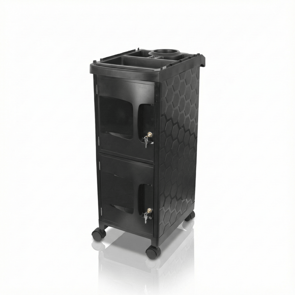 Globalstar Professional 2 Door Salon Trolley with Lock – Secure, Multi-Functional Beauty Cart with Removable Drawers
