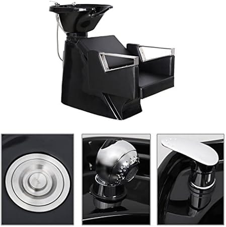 Globalstar Professional Salon Shampoo Chair with Wash Basin – Reclining Barber Backwash Unit