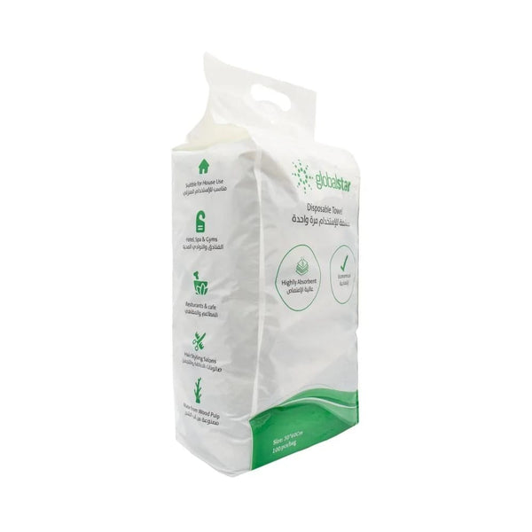 Globalstar Disposable Hygienic Towels 100pcs 30x60cm - Eco-Friendly Absorbent Cleaning Towels