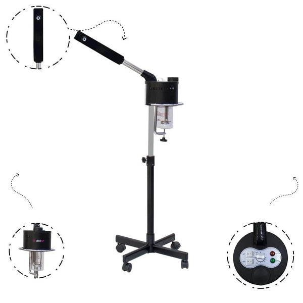 Globalstar Black Facial Steamer – Professional Long Arm Steam Device for Salons & Barbers