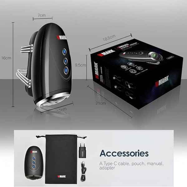 WMARK NG-SM001 Cordless Handheld Massager USB Rechargeable 2600mAh 13 Hours Runtime Barber Salon Heat Vibration