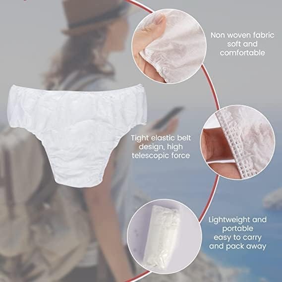 Globalstar 100-Pack Disposable Unisex Underwear - Hygienic and Convenient Non-Woven Briefs
