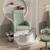 Globalstar High-End Green Pedicure Chair with Cup Holder - Luxury Salon Seating