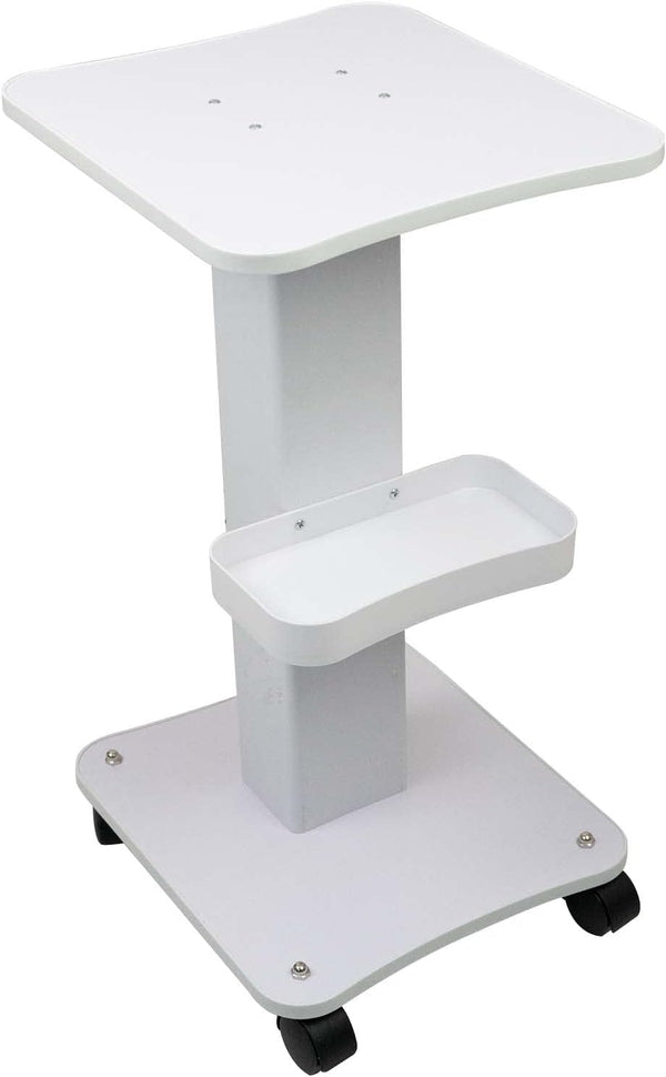 Globalstar Professional Salon & Beauty Trolley – Portable Medical Device Cart with Lockable Wheels, ABS & Aluminum Stand – White