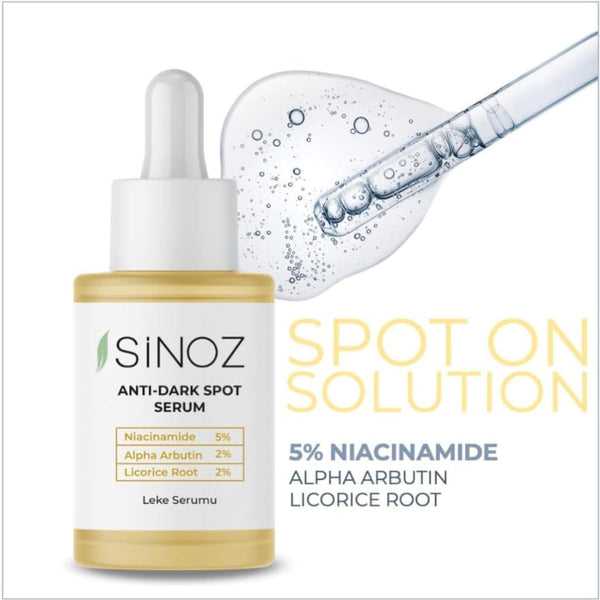 Sinoz Anti-Dark Spot Arbutin Serum – Niacinamide 5% & Alpha Arbutin 2%, Brightening & Spot Correcting, 30ml