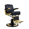 Globalstar Classic Barber Chair Gold Frame with Black Leather Upholstery – Stylish & Durable