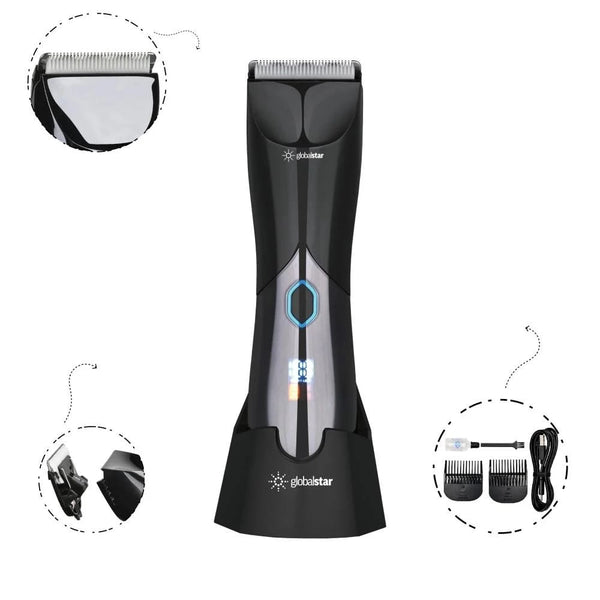 Globalstar Electric Shaver for Sensitive Areas – Precision Trimmer with Type-C Charging Stand