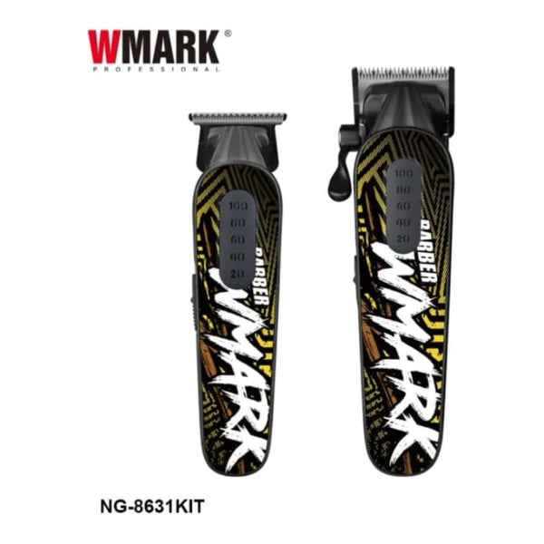 WMARK NG-8631KIT Professional Hair Clipper Trimmer Set 9000RPM Metal Body 240 Min Runtime 9 Guide Combs