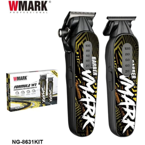 WMARK NG-8631KIT Professional Hair Clipper Trimmer Set 9000RPM Metal Body 240 Min Runtime 9 Guide Combs
