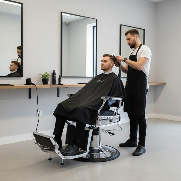 Globalstar Black Professional Barber Chair BC9996 – Hydraulic Lift & Leather Upholstery for Salons