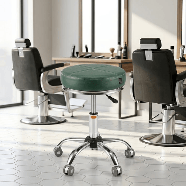 Globalstar Sage Green Professional Salon Stool 3018SX-GQ – Adjustable Hydraulic Rolling Stool with Chrome Base