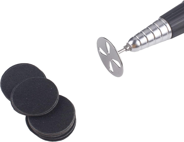 Globalstar Professional Pedicure Kit: 100 Sandpaper Discs (#150 Grit) & 3/32" Shank Metal Drill Bit for Effective Callus Removal