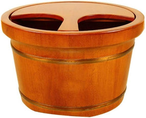 Global Star Wooden Barrel Foot Spa - Large Foot Soak Tub for Bath, Soak, or Detox