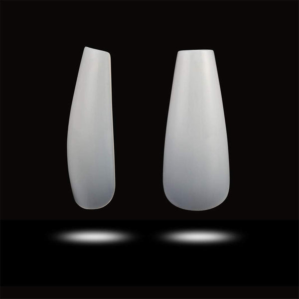 Globalstar 500PCS Coffin Nail Tips - Long Ballerina Acrylic Fake Nails, Extra Natural False Nails (10 Sizes)