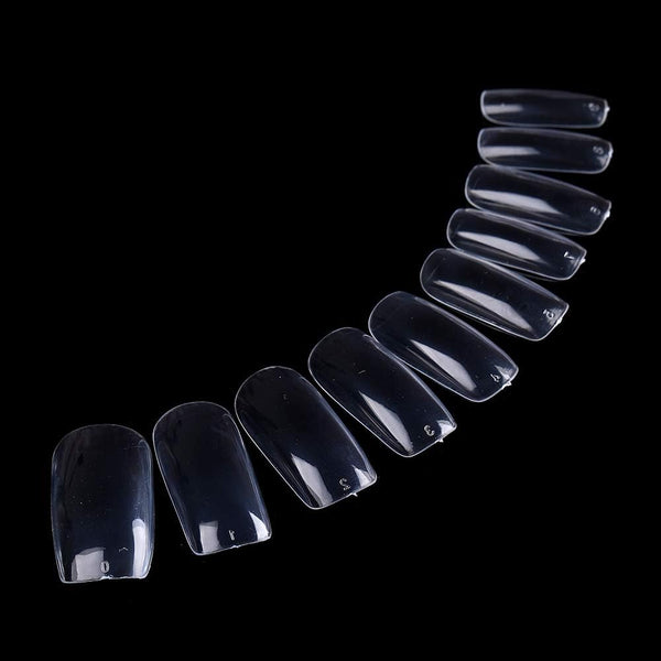 Globalstar 500pcs Clear Acrylic Style False Nail Tips with Box - Professional Salon Manicures