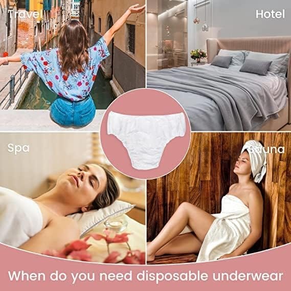 Globalstar 100-Pack Disposable Unisex Underwear - Hygienic and Convenient Non-Woven Briefs