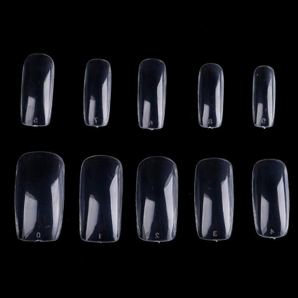 Globalstar 500pcs Clear Acrylic Style False Nail Tips with Box - Professional Salon Manicures