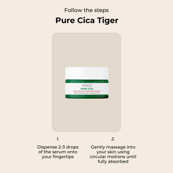 Sinoz Pure Cica Tiger Grass Color Correcting Repair Cream – Anti-Redness, Barrier Repair, 15ml