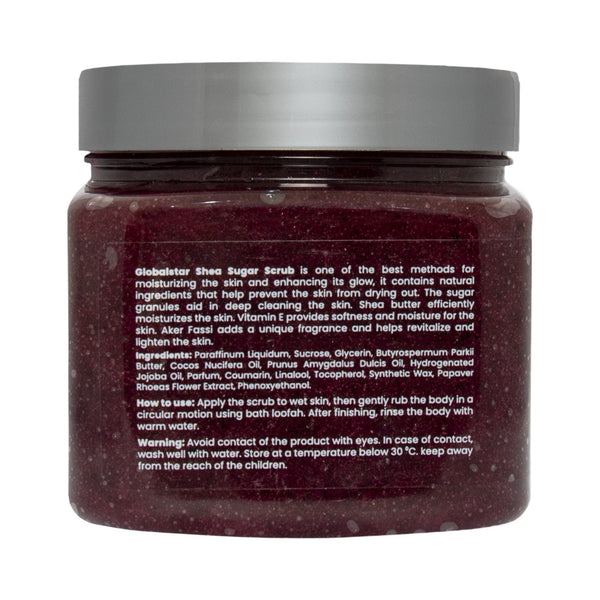 Global Star Shea Butter Sugar Scrub with Fassi Aker, 600g – Deep Hydration & Smooth Skin