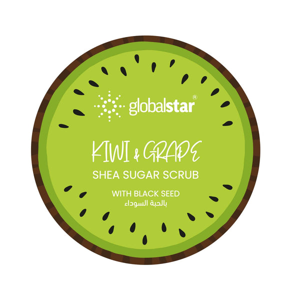Globalstar Kiwi & Grapes Sugar Scrub 600g – Refreshing Exfoliation with Shea Butter for Smooth, Moisturized Skin