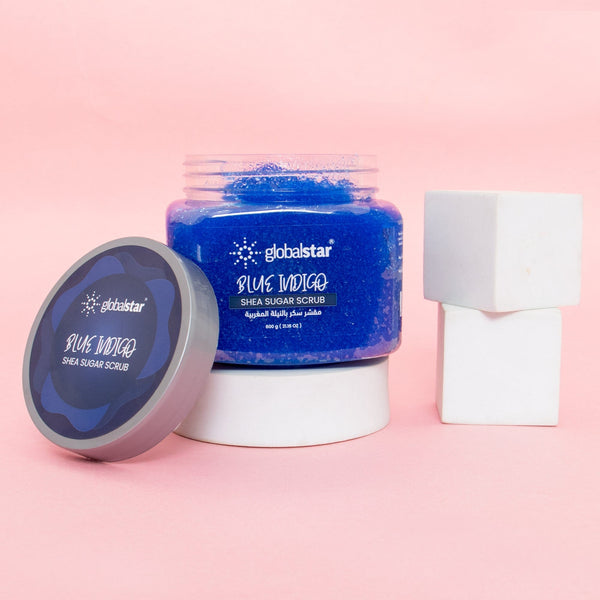 Globalstar Blue Indigo Sugar Scrub with Shea Butter – 600g | Nourishing & Smoothing Body Scrub