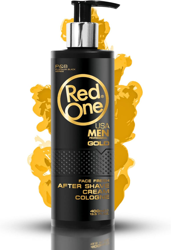 RedOne Gold After Shave Cream Cologne 400ml - Elegant Amber Scent, Ultimate Skin Care