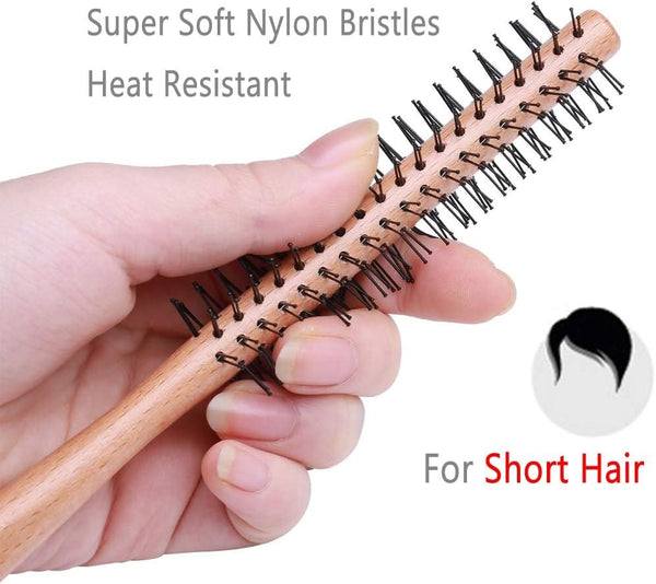 Globalstar 1 Inch Mini Round Brush - Perfect for Short Hair, Bangs, and Beard Styling