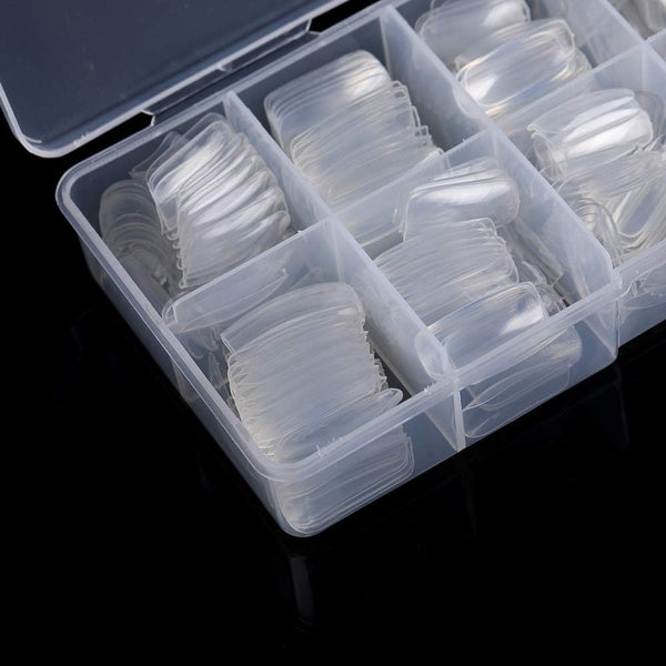 Globalstar 500pcs Clear Acrylic Style False Nail Tips with Box - Professional Salon Manicures