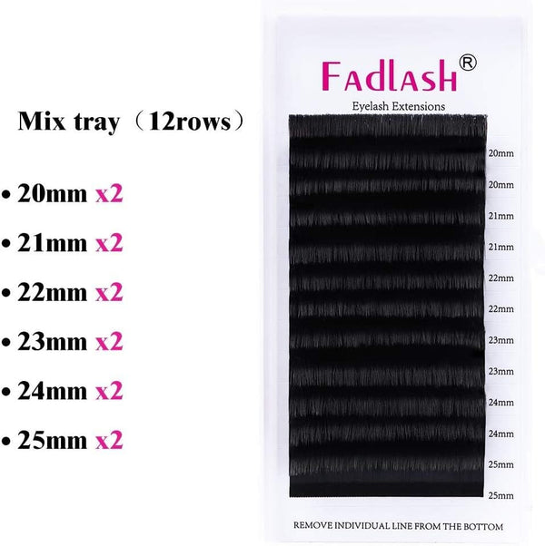 Vikiyi 0.07D Mink Eyelash Extensions Mix Tray for Professional Volume Lashes