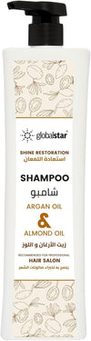 Global Star Professional Hair Shampoo – Argan & Almond Oil – 1000ml | Smooth, Soft & Healthy Hair