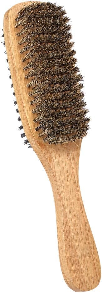 Globalstar Men's Double-Sided Beard Brush - Solid Wood Handle Mustache Shaving Comb