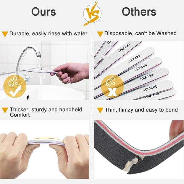 مبرد أظافر جلوبال ستار بروفيشنال 25 قطعة بحبيبات 100/180 - مثالي للأظافر الأكريليكية والطبيعية