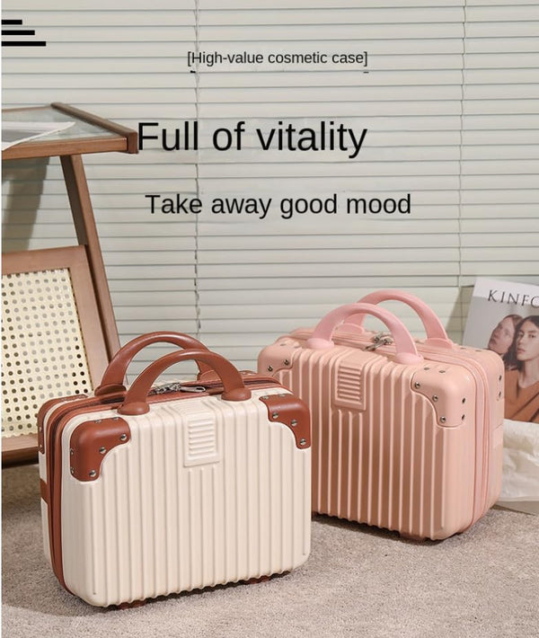 Globalstar Portable Hard Shell Cosmetic Travel Case – Mini ABS Makeup Bag with Elastic Band