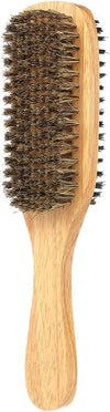Globalstar Men's Double-Sided Beard Brush - Solid Wood Handle Mustache Shaving Comb