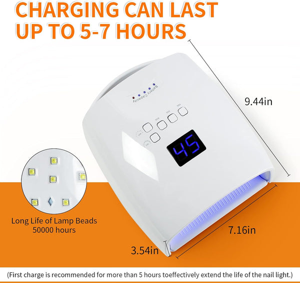Globalstar Starliddy Dream 48W UV LED Nail Lamp - Rechargeable Gel Light Dryer