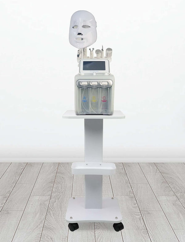 Globalstar Professional Salon & Beauty Trolley – Portable Medical Device Cart with Lockable Wheels, ABS & Aluminum Stand – White