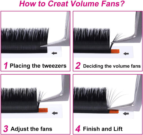 Vikiyi 0.07D Mink Eyelash Extensions Mix Tray for Professional Volume Lashes