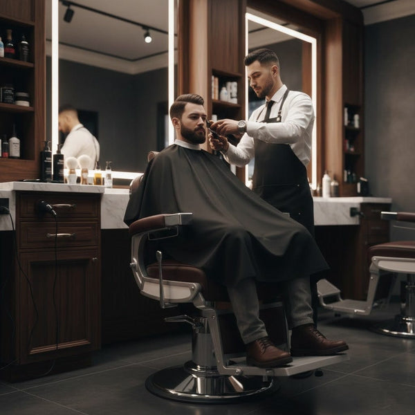 Globalstar DY-11 Red and Brown Barber Chair – Soft Leather 360° Rotating Professional Salon Chair