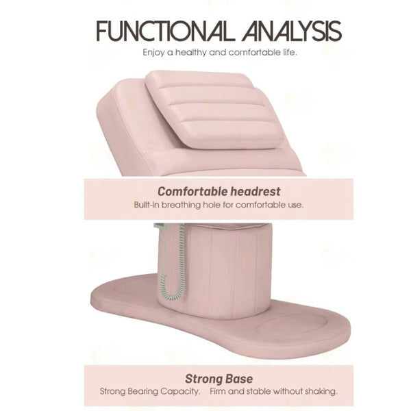 Globalstar Pink Electric 3-in-1 Salon Beauty Bed – Convertible Bed, Chair and Facial Bed with Remote Control