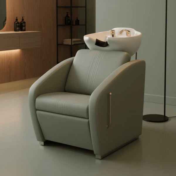 Globalstar Green Professional Salon Shampoo Bed – Adjustable White Basin & High Density Sponge