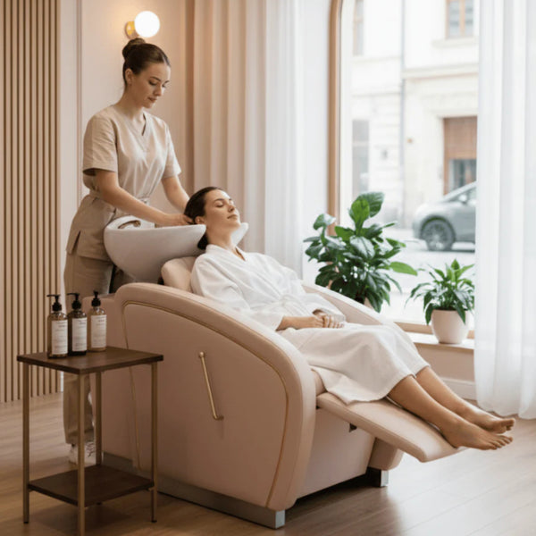 Globalstar Beauty Spa Pink Shampoo Bed – Synthetic Leather, Salon-Quality, Comfortable Design