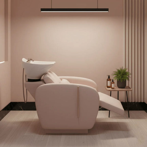 Globalstar Beauty Spa Pink Shampoo Bed – Synthetic Leather, Salon-Quality, Comfortable Design