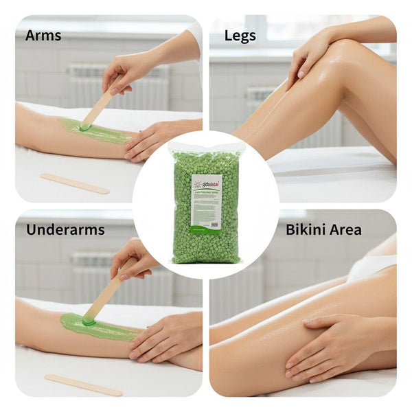Globalstar Wax Beans for Hair Removal 1000g – Aloe Vera Hard Wax Beads for Full Body, Face, and Bikini, Suitable for Sensitive Skin